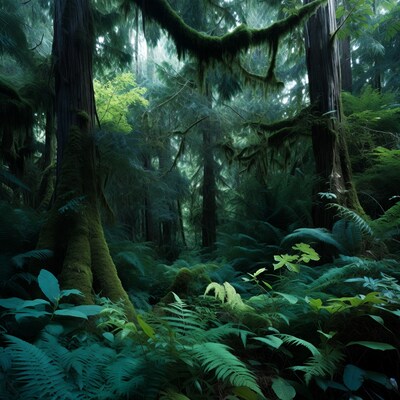 Mossy Lush Rainforest Forest