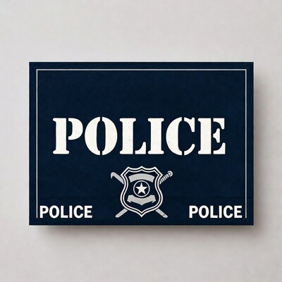 Police Sign with Badge