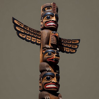Traditional Totem Pole Carving