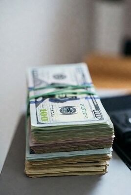 Stack of US Hundred Dollar Bills