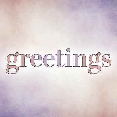 Greetings Text on Gradient Background
