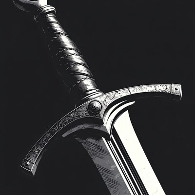 Ornate Medieval Sword Closeup