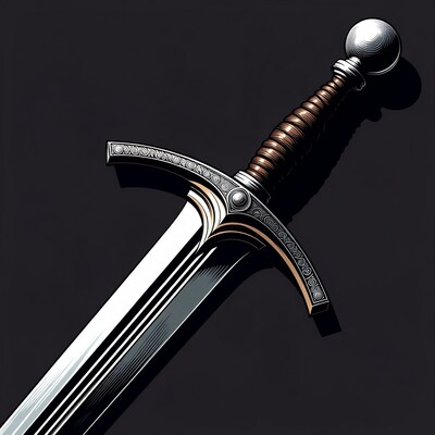 Ornate Medieval Sword Illustration