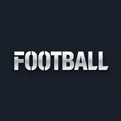 Shiny Football Text on Dark Background
