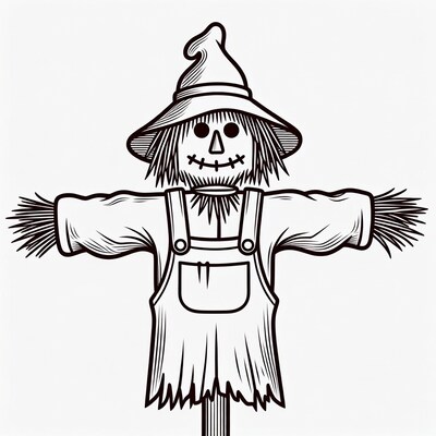 Smiling Scarecrow Illustration