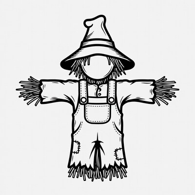 Scarecrow illustration with arms outstretched
