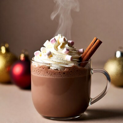 Hot Chocolate with Whipped Cream and Cinnamon