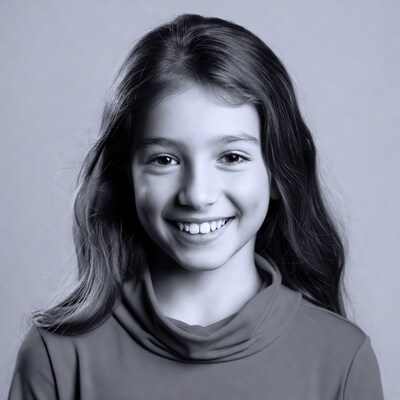 Smiling girl with long hair