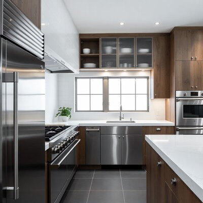 Modern Kitchen with Wood Cabinets