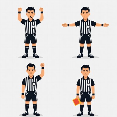 Soccer referee poses illustration