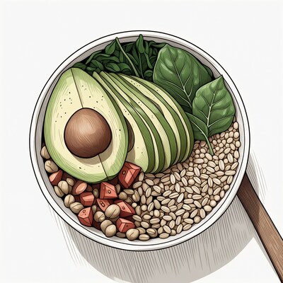 Avocado Quinoa Bowl Illustration
