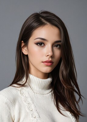 Asian woman in white turtleneck