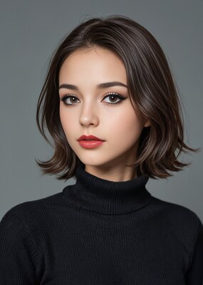 Asian woman with bob haircut
