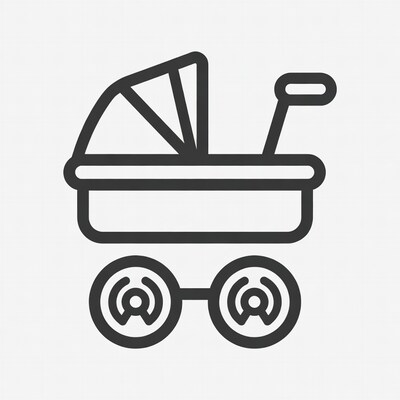 Baby Stroller Line Icon