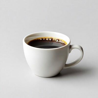 White cup of black coffee