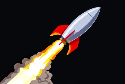 Rocket launching with flames