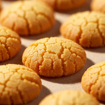 Golden Shortbread Cookies on Paper