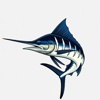 Blue Marlin Fish Illustration