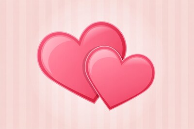 Two Pink Hearts Illustration