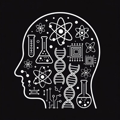 Scientific Brain Outline Illustration