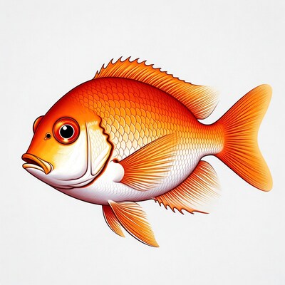 Orange Angelfish illustration