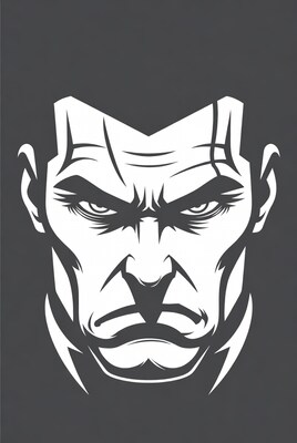 Angry man face illustration