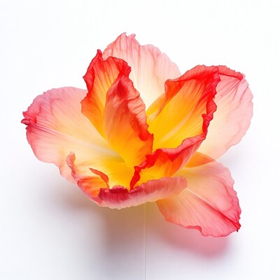 Vibrant multicolored frilly dahlia flower