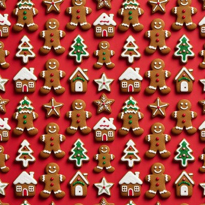 Gingerbread Cookies Christmas Pattern