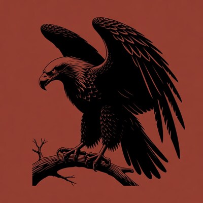 Bald eagle perched on branch