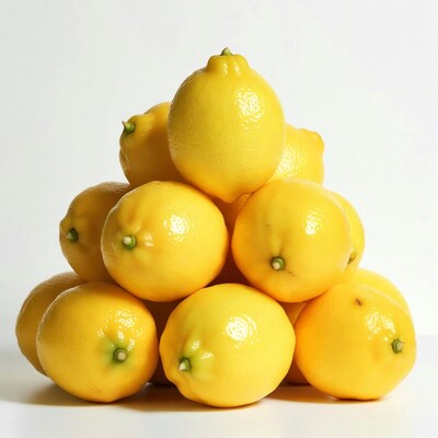 Lemon Pyramid on White Background
