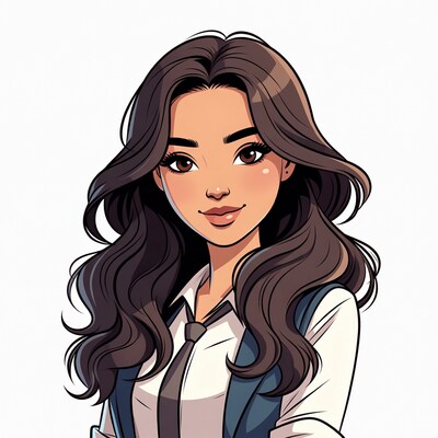 Asian woman in shirt and tie