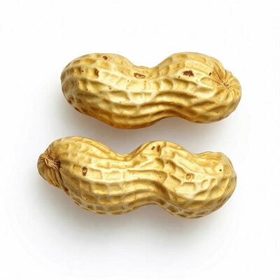 Peanuts on white background
