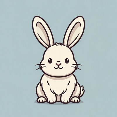 Cute white bunny illustration