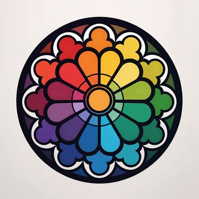 Colorful Stained Glass Flower Window