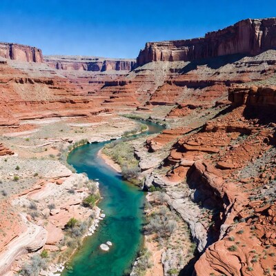 Red Rock Canyon with Turquoise River