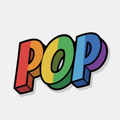 Rainbow POP Text Illustration