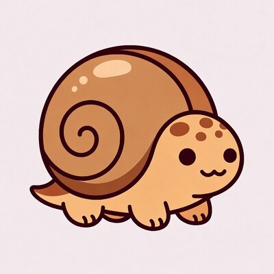 Cute cartoon snail smiling