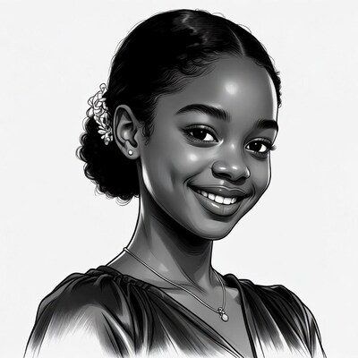 Smiling African-American girl portrait