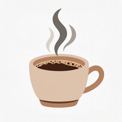 Steaming coffee cup illustration