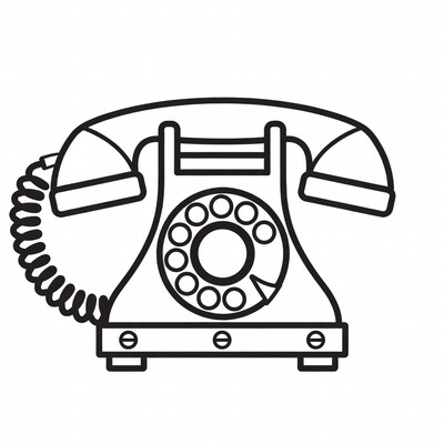 Vintage Rotary Phone Line Art