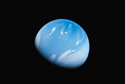 Neptune planet on black background
