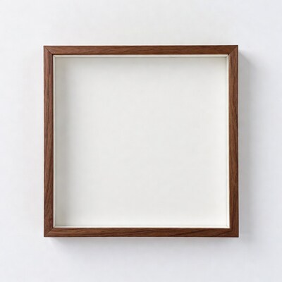 Empty Walnut Wood Picture Frame
