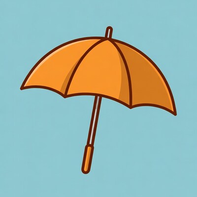 Orange Umbrella Illustration