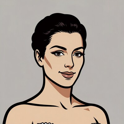 Smiling Woman Portrait Illustration