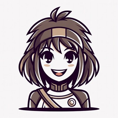 Chibi anime girl smiling