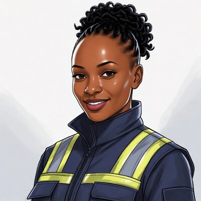 African-American woman in hi-vis jacket