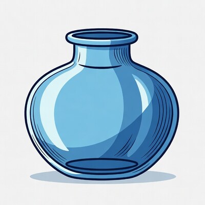 Blue Glass Vase Illustration