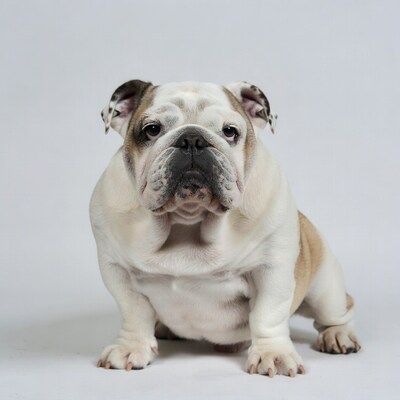 English Bulldog on white background
