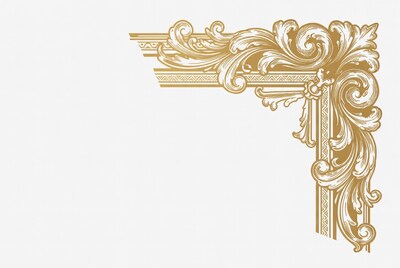 Gold Ornate Corner Border Illustration
