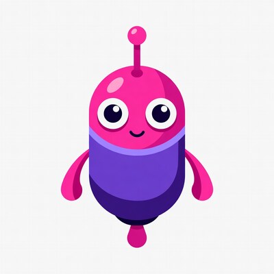 Cute pink robot illustration